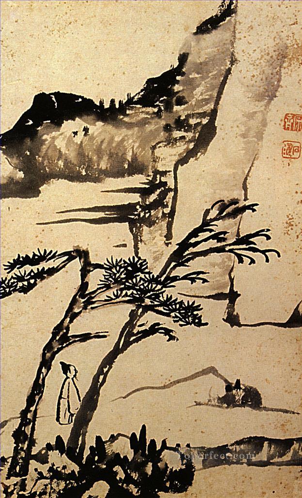 下尾 孤木の友 1698 繁体字中国語油絵